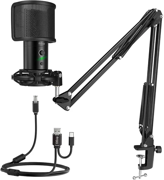 FIFINE USB Gaming Streaming Microphone Kit -T683