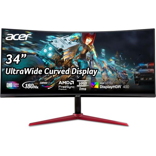 Acer Nitro 34" LCD Curved QHD 180Hz 1ms XZ342CU V3